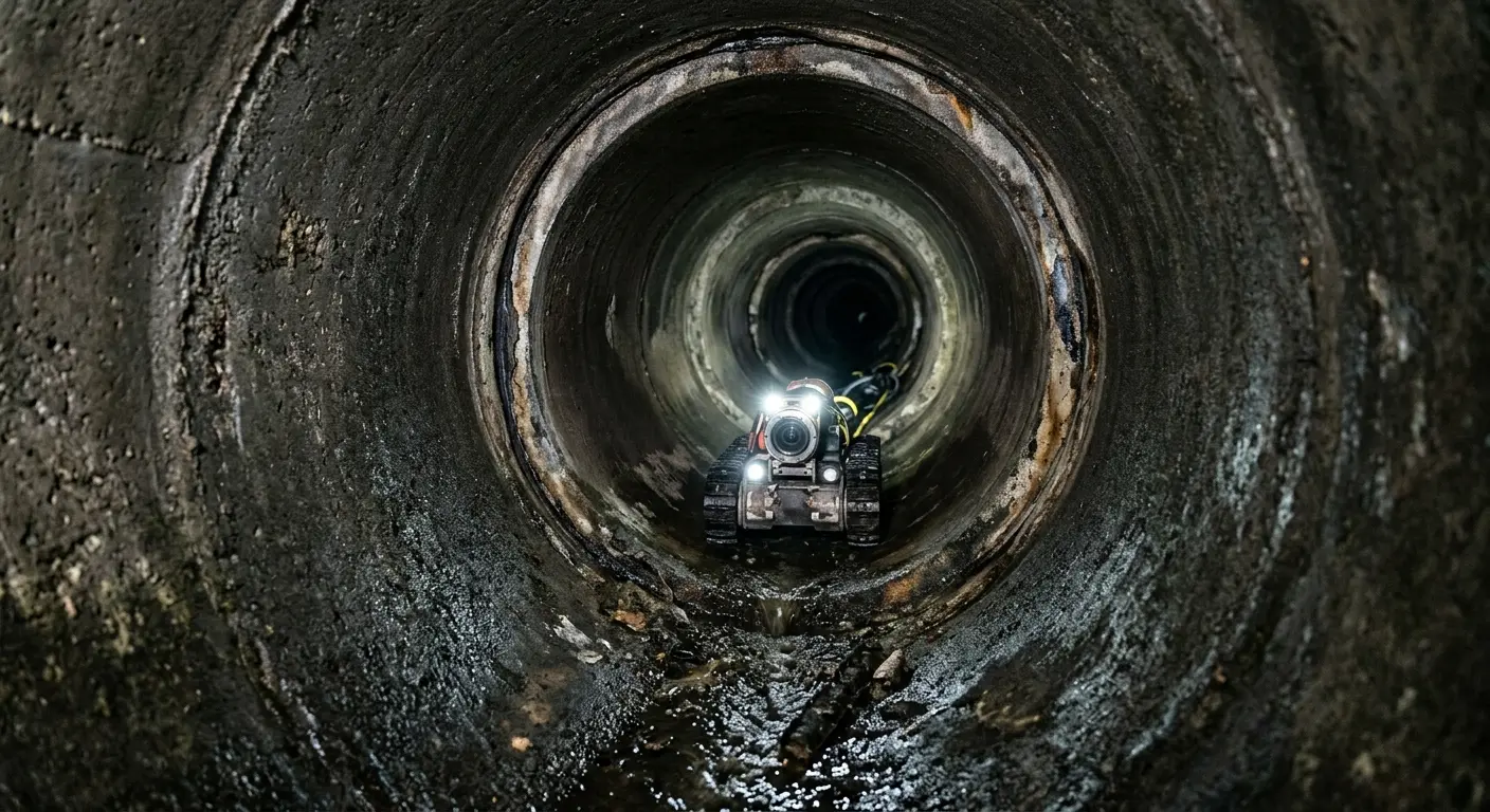 Robotic sewer camera inspecting pipe interior for Sewer Line Repair in Worthington